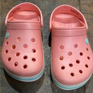 Pink Crocs, size 3, lightly used.